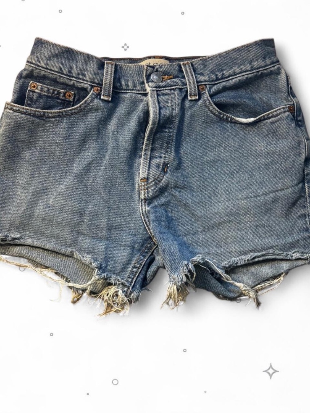 Vintage 90s Gap Denim Cut Off Jean Shorts Raw Hem Size 4